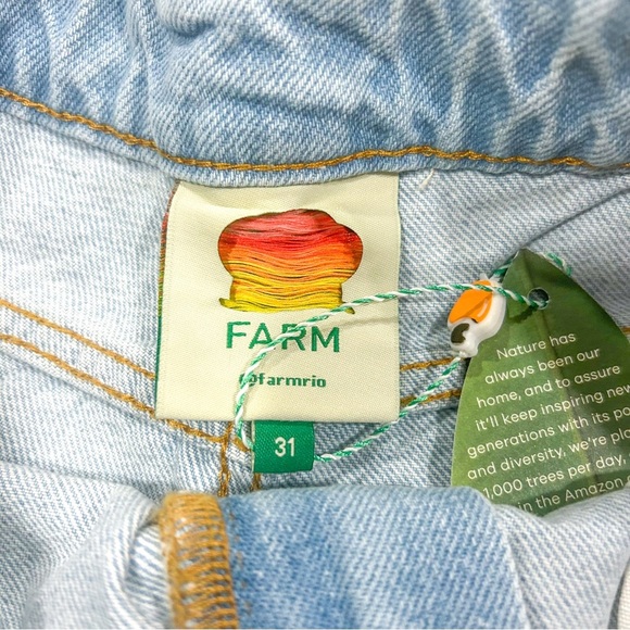 FARM RIO Summer Garden Embroidered Denim Shorts – Size 31 NWT - Picture 12 of 16